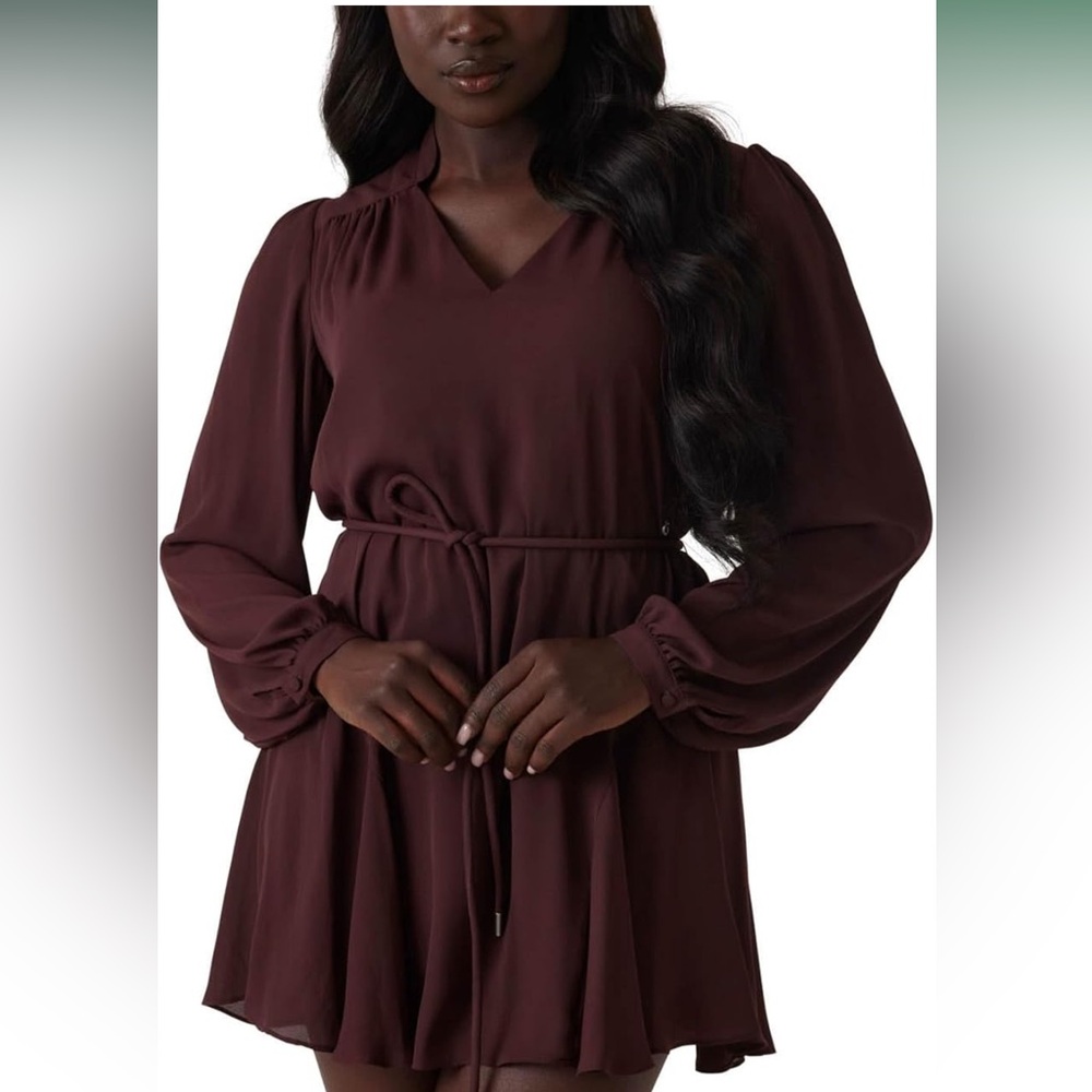 Guess Deep Brown Long Sleeve Dress